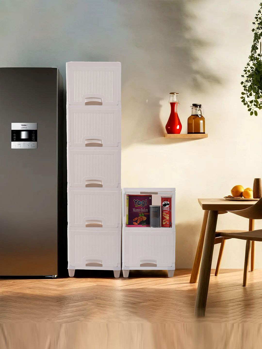 Kuber Industries White 7 Pieces Folding Multi-Utility Organisers