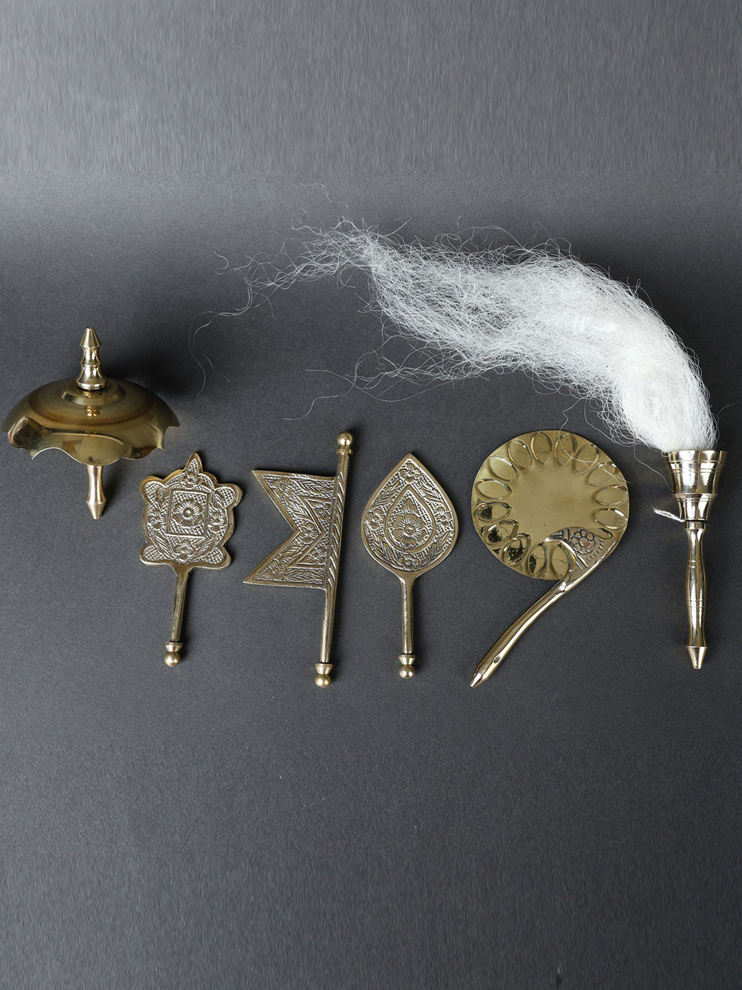 Exotic India Upacharas Set for Puja in Brass