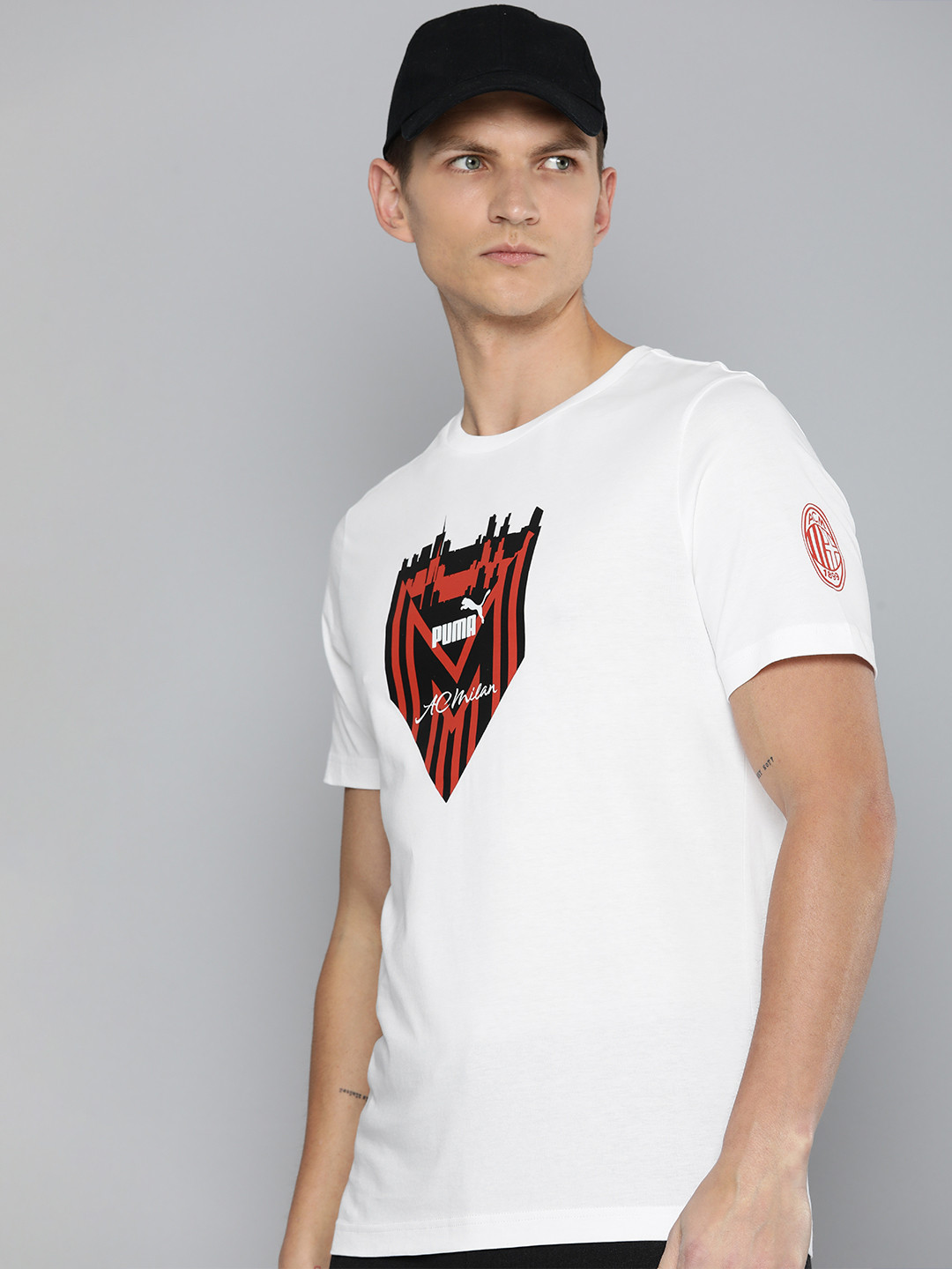 Puma AC Milan Ftblicons Printed Pure Cotton Football T-shirt