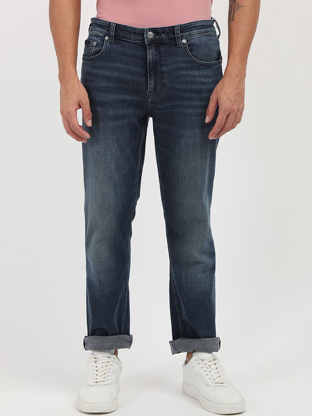 Calvin Klein Men Body Mid-Rise Heavy Fade Bootcut Jeans