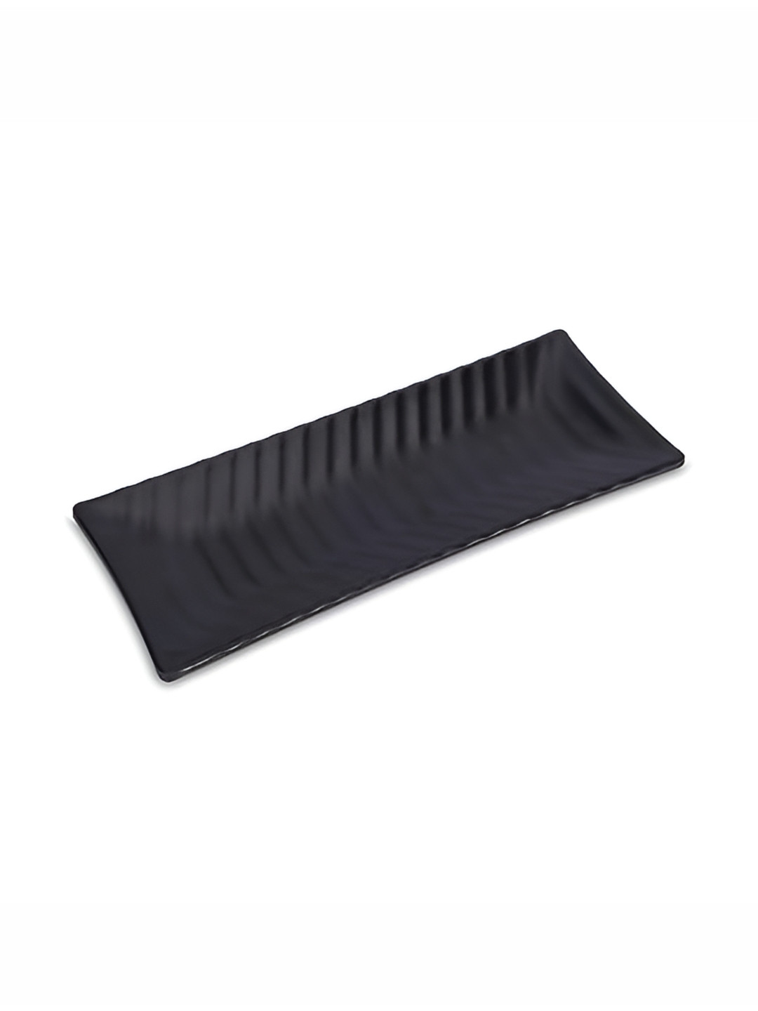 e kysa Black Textured Rectangular Glossy Dishwasher Safe Food Platter