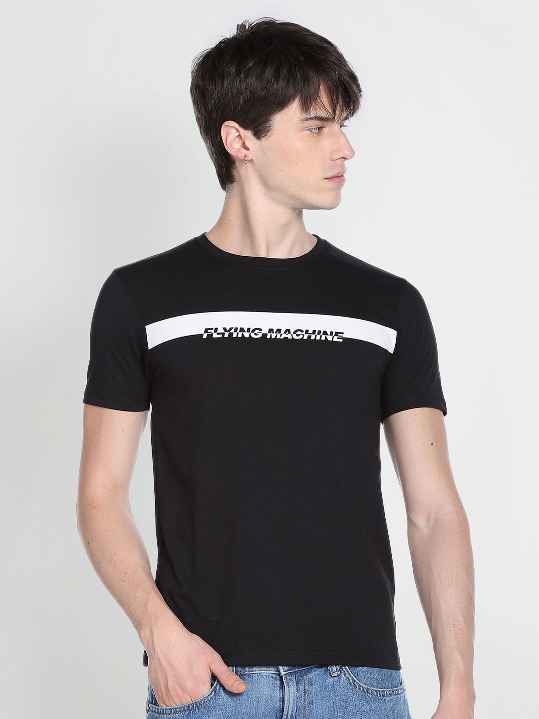 Flying Machine Brand Logo Printed Cotton T-shirt