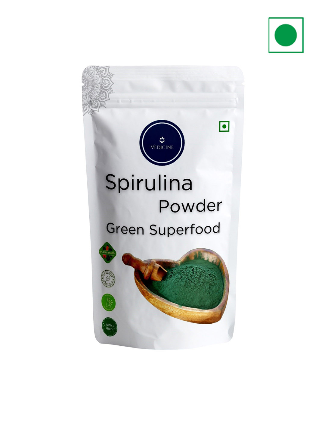 VEDICINE Green Superfood Pure Spirulina Powder for Immunity Digestion & Skin Health - 500g