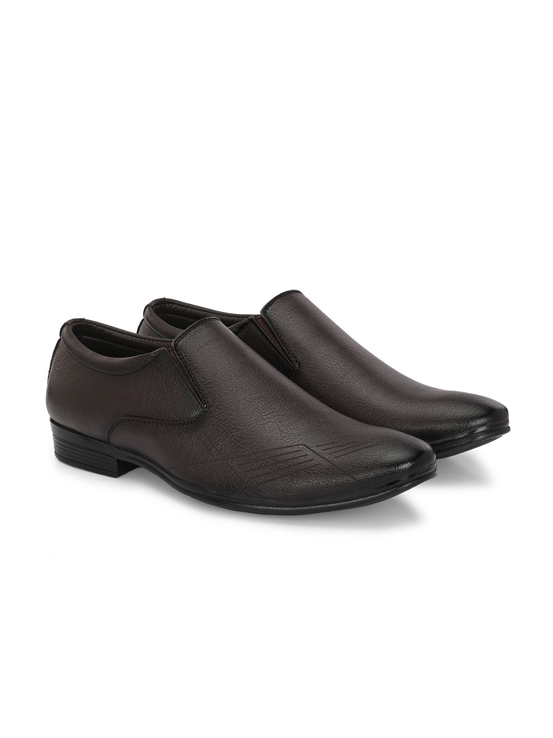 Azzaro Black Men Pointed-Toe Formal Slip-On Shoes