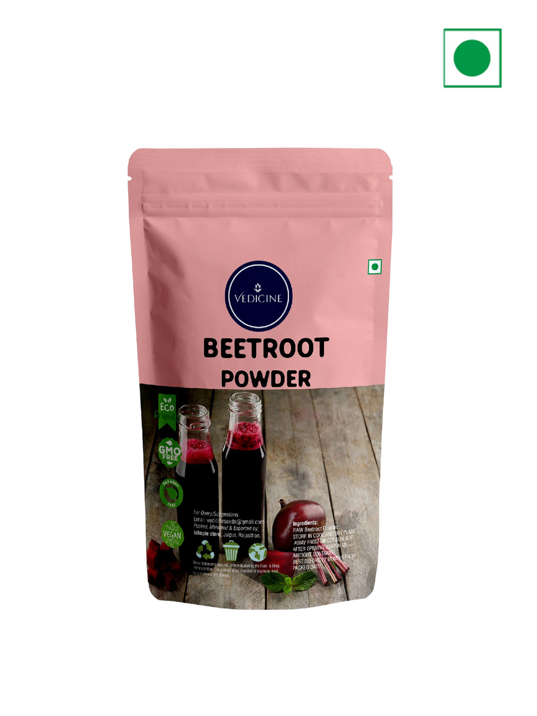 VEDICINE Pure Spray Dried Edible Beetroot Powder -150g