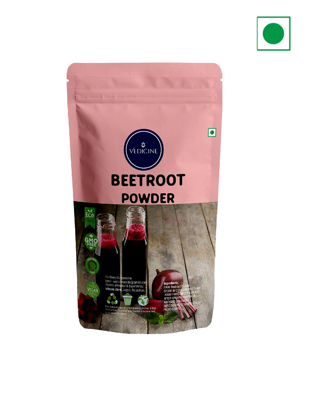 VEDICINE Dried Edible Multipurpose Beetroot Powder - 100g