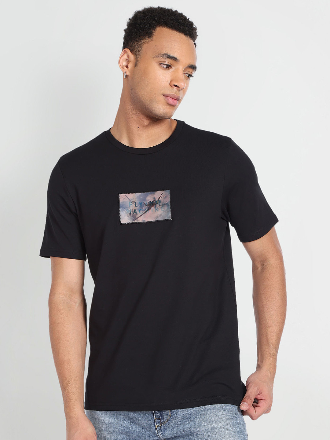 Flying Machine Graphic Printed Round Neck T-shirt