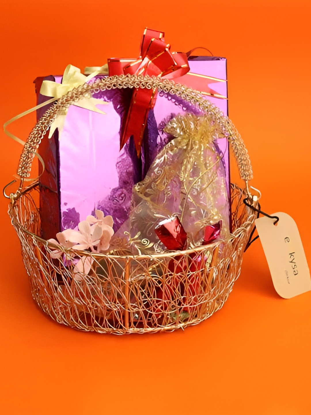 e kysa Gold-Toned Mesh Wire Multipurpose Basket