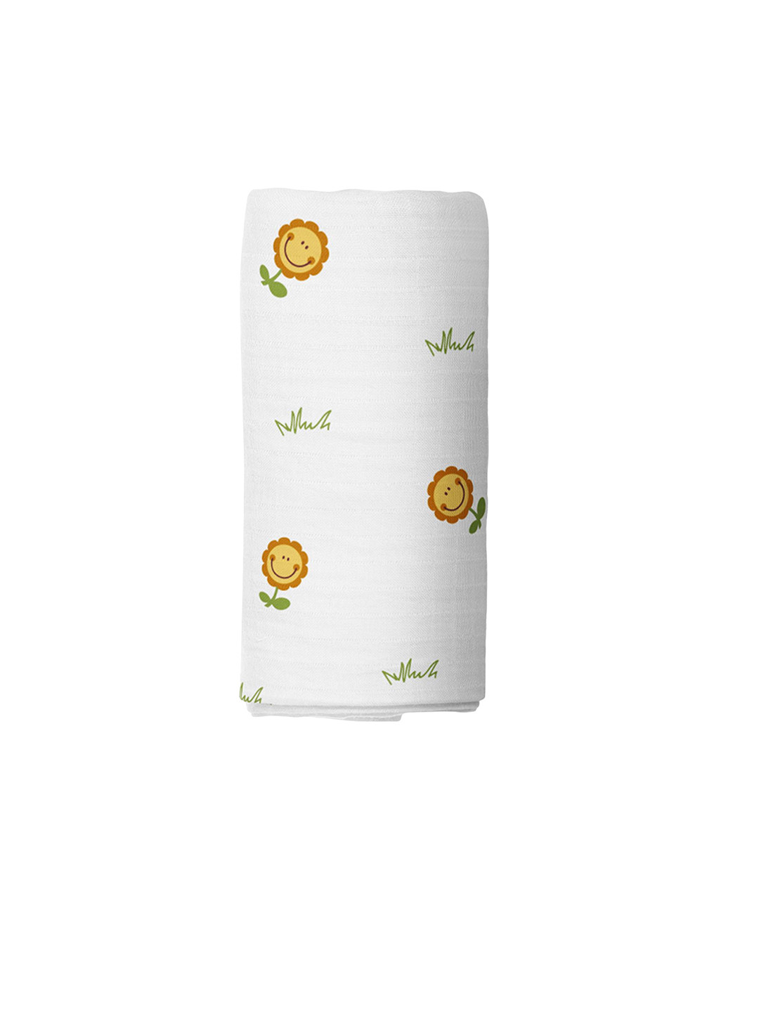 The White Cradle Sunflower Printed Organic Cotton Swaddle