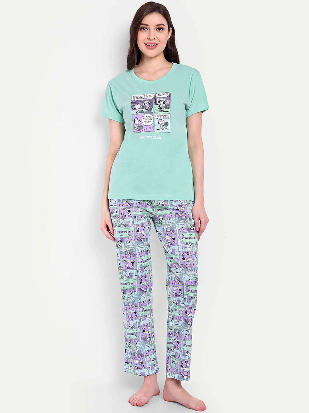 Bedtime story Women Printed Cartoon Characters Night suit