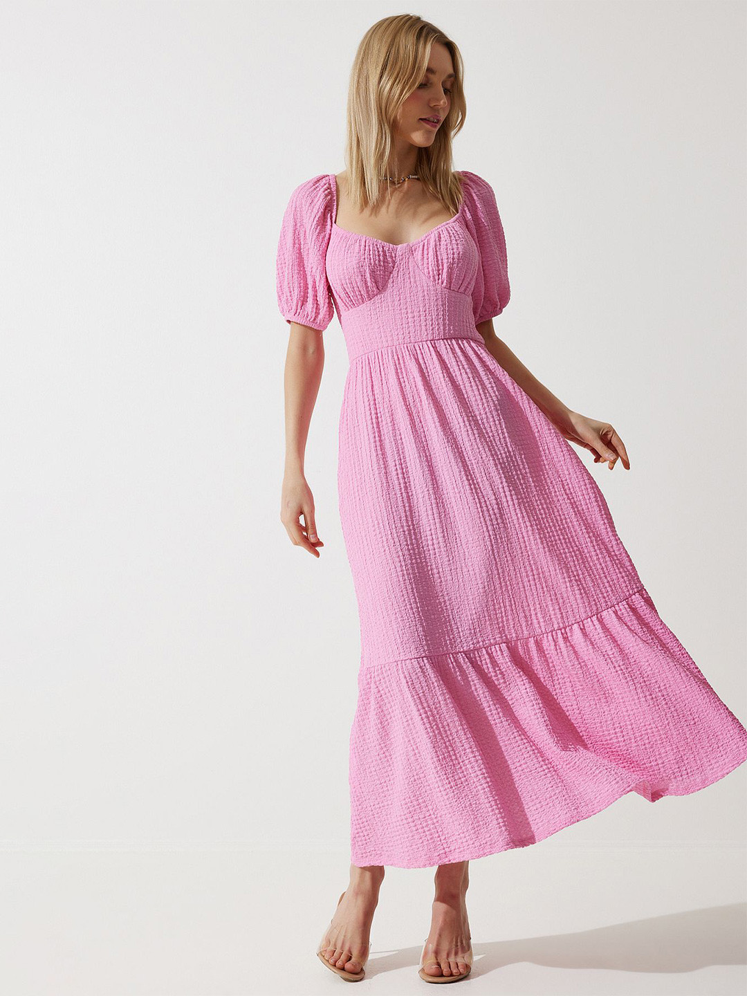 Happiness istanbul Tie-Ups Detail Fit and Flare Midi Dress