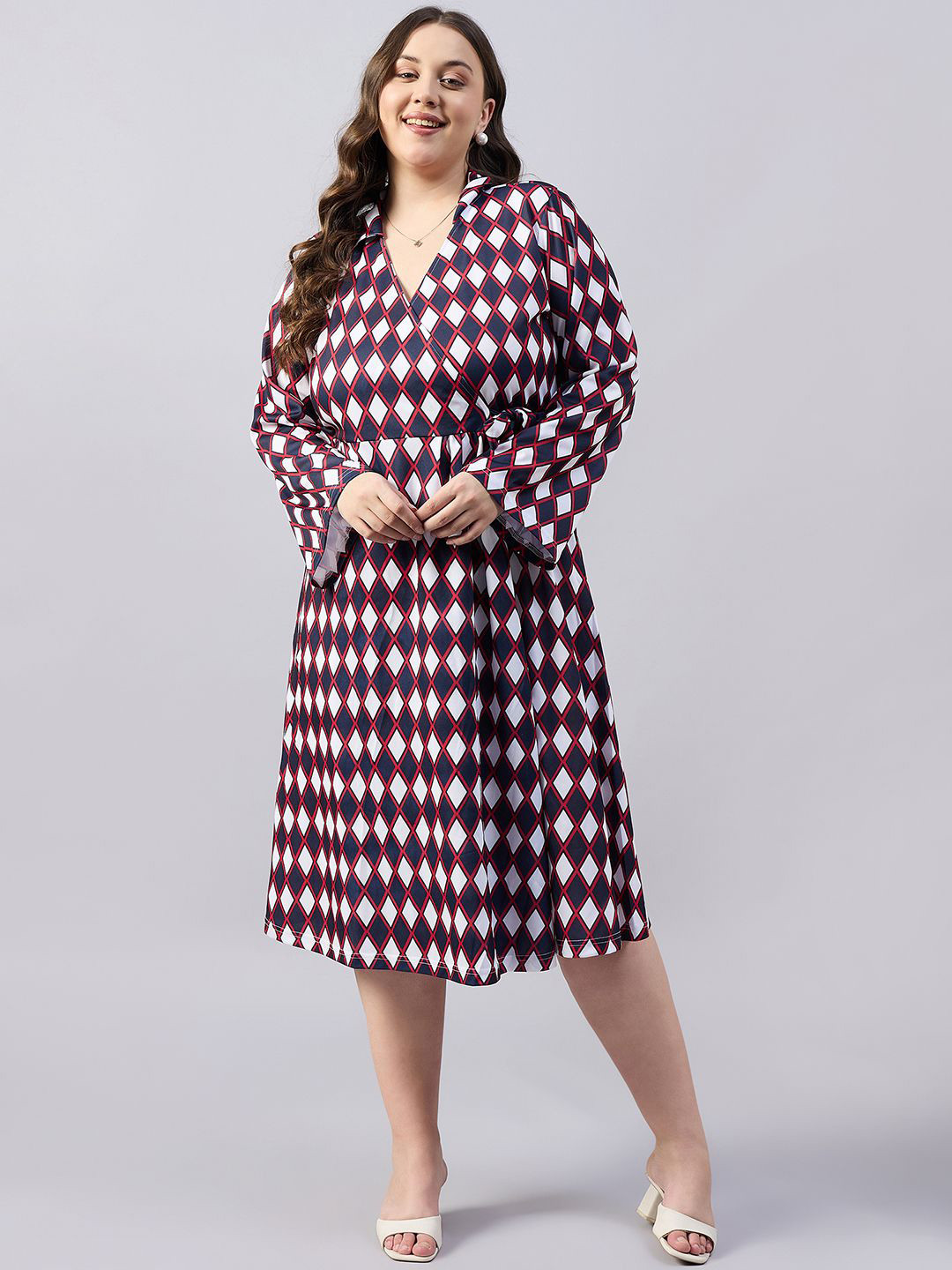 Orchid Blues Print Midi Dress