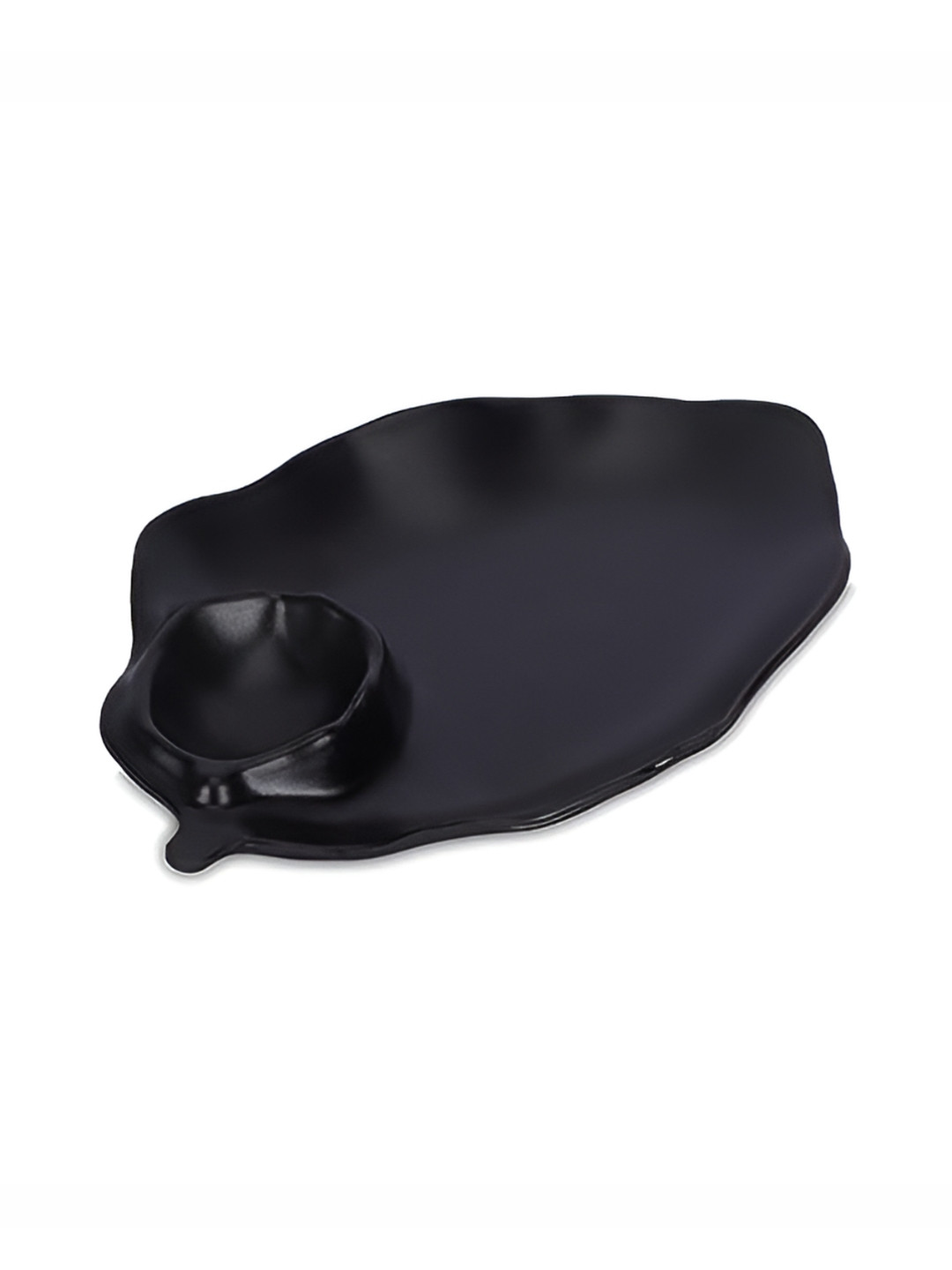 e kysa Black Maple Leaf Shaped Dishwasher Safe Food Platter