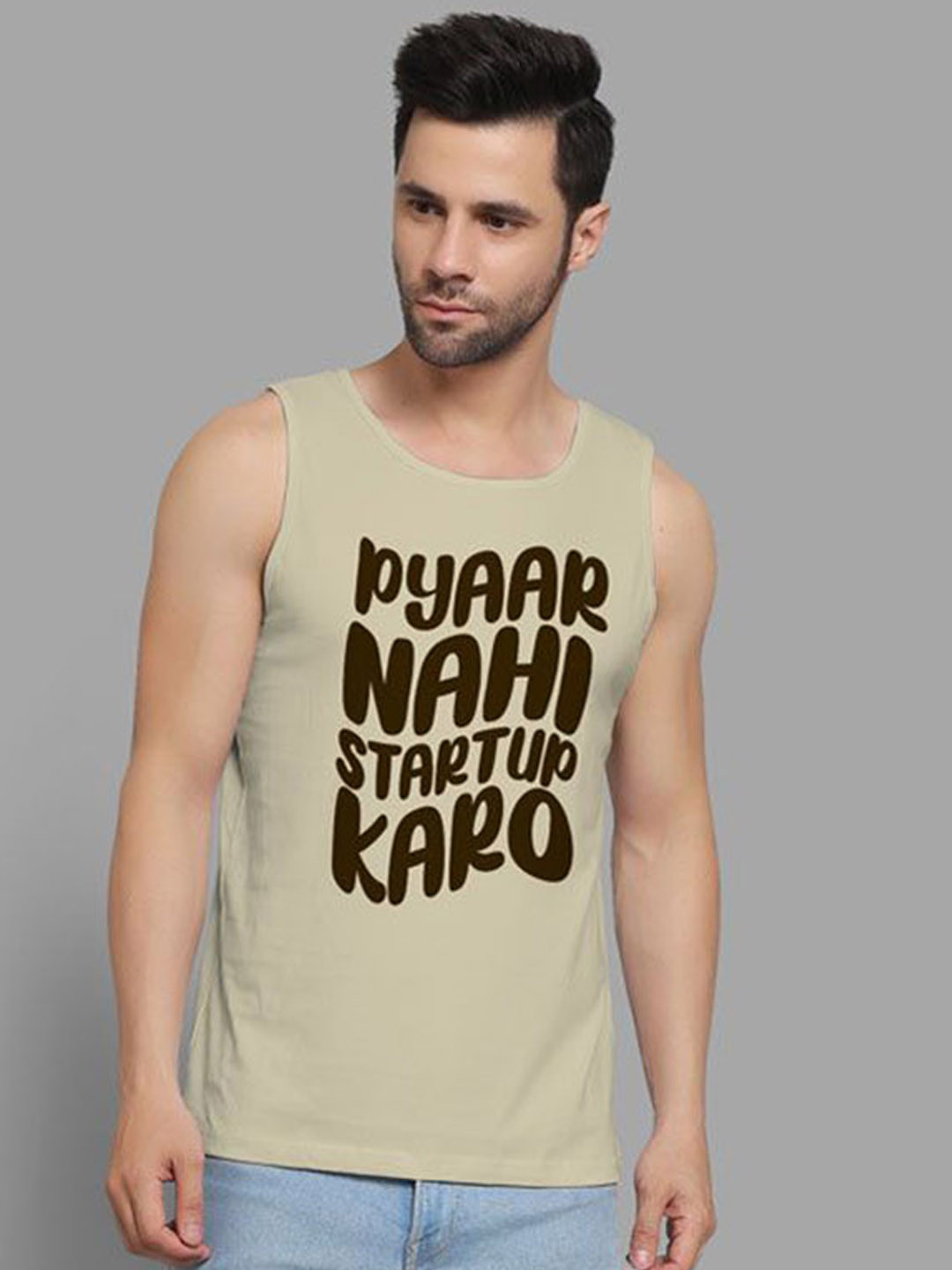 DAB SHARK Men Printed Innerwear Gym Vests