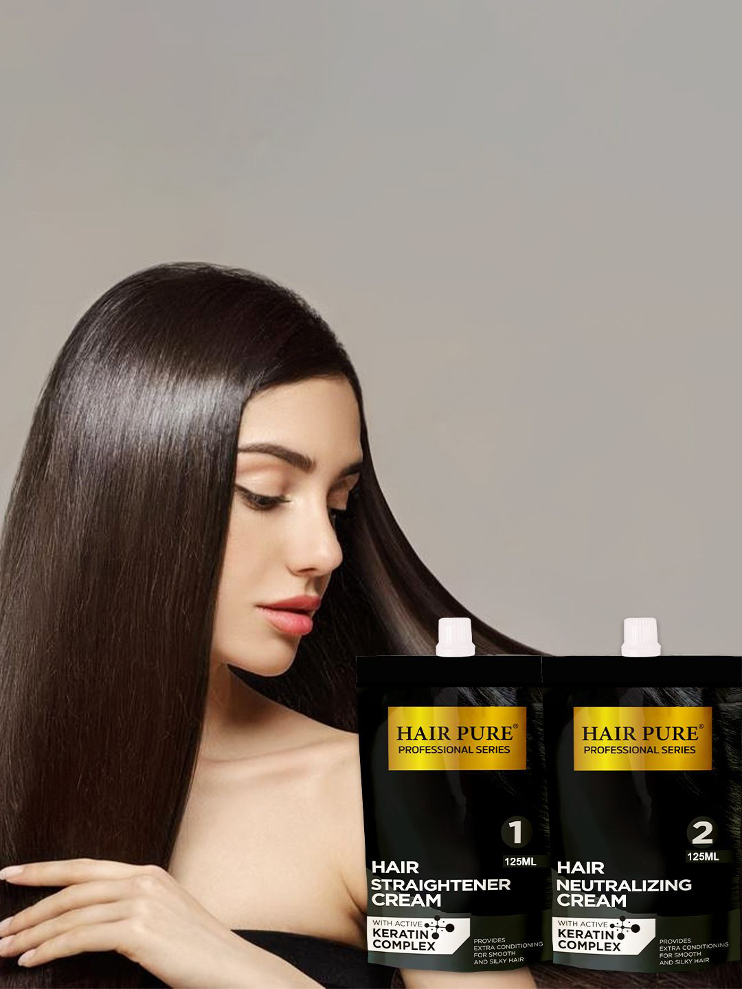 Hair Pure Set of Hair Pure Straightener & Neutralizing Cream - 125ml Each