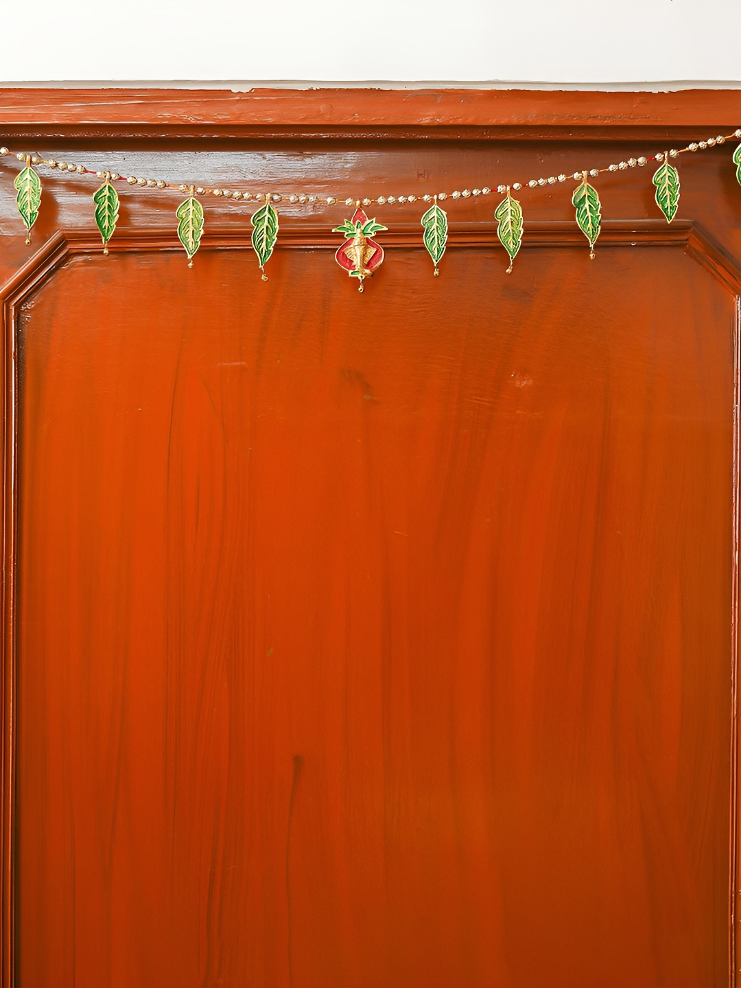 Artisyn Gold-Toned & Green Textured Ganesha Beads Hanging Door Toran
