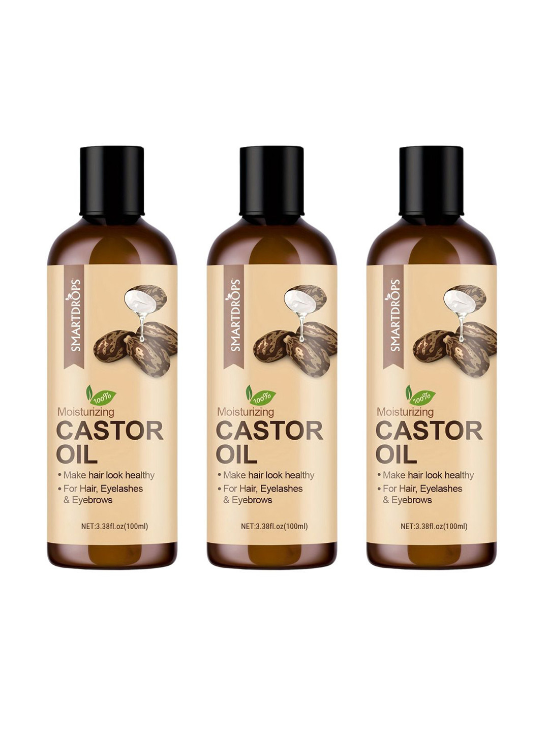 Smartdrops Cold-Pressed Castor Hair Oil - 300ml Each
