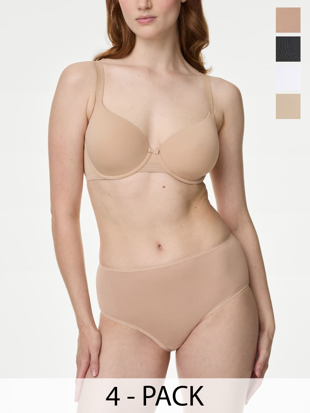 Marks & Spencer Pack Of 5 Cotton Hipster Briefs T612004XROSE QUARTZ