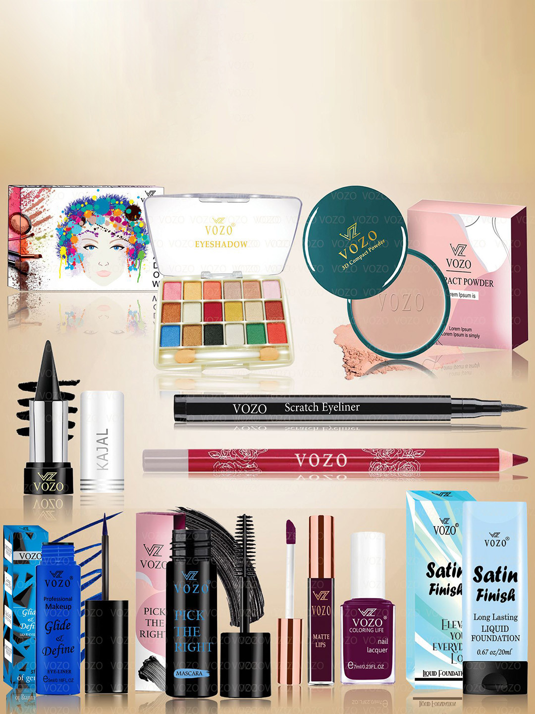 VOZO Set Of 10 Starter Kit Makeup Combo  - Set 82