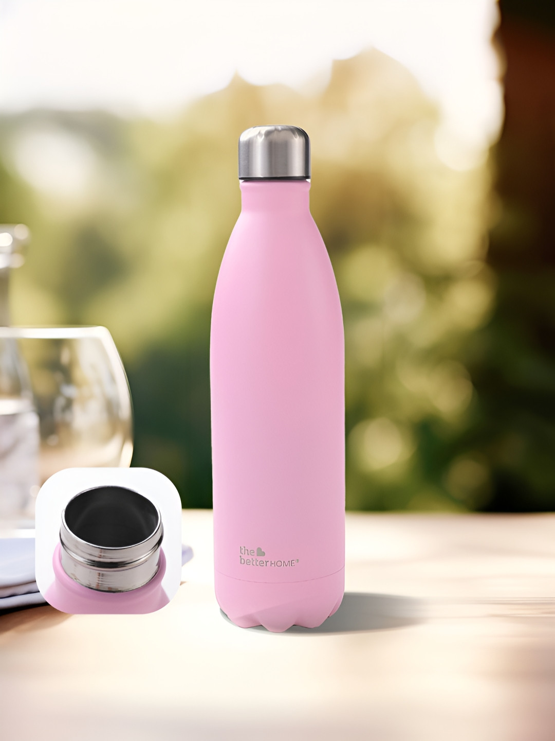 The Better Home Pink Brand Logo Stainless Steel BPA Free Water Bottle - 1L