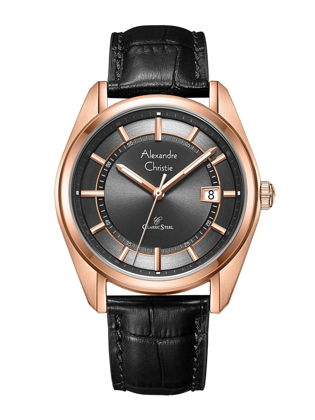 Alexandre Christie Men Dial & Leather Bracelet Style Straps Analogue Watch 8695MDLRGDG