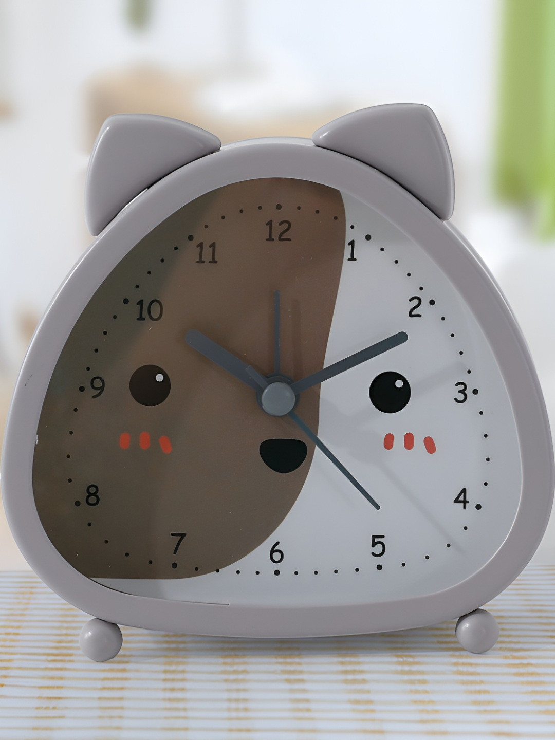 The Better Home Grey & Brown  Mouse Shaped Contemporary Table Alarm Clock