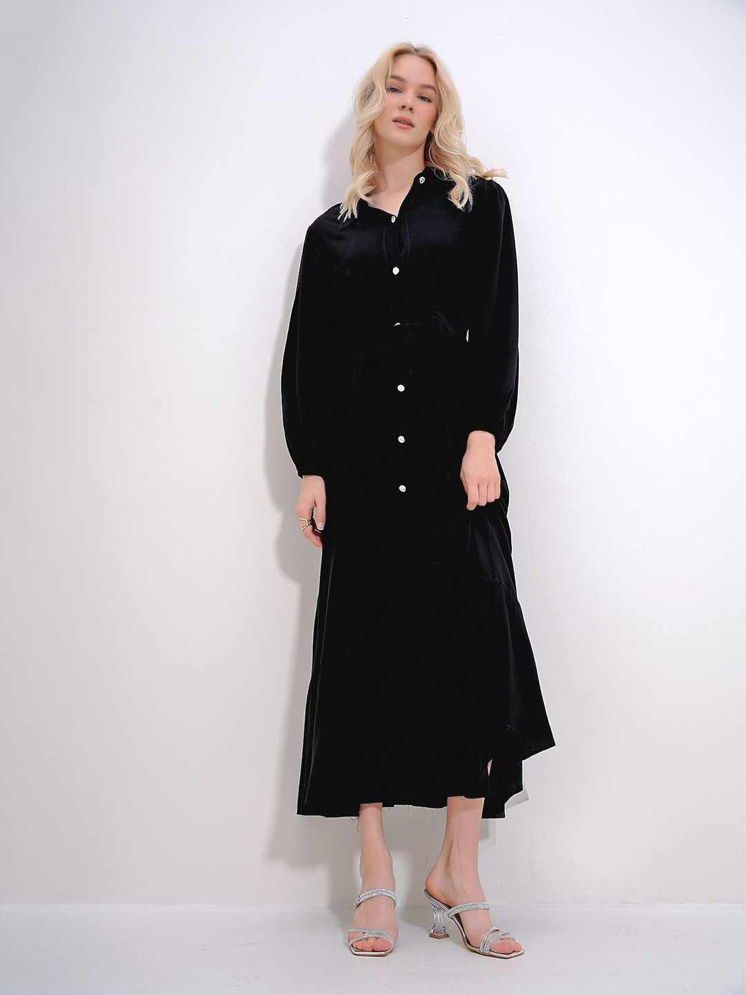 Trend Alacati stili Shirt Midi Dress