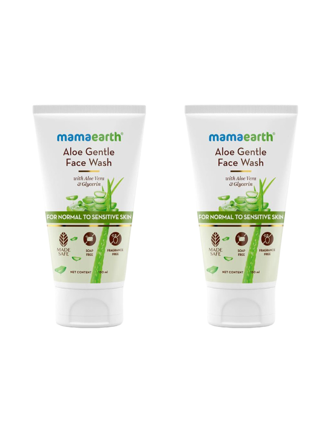 Mamaearth Set Of 2 Aloe Gentle Face Wash With Glycerin - 150ml Each