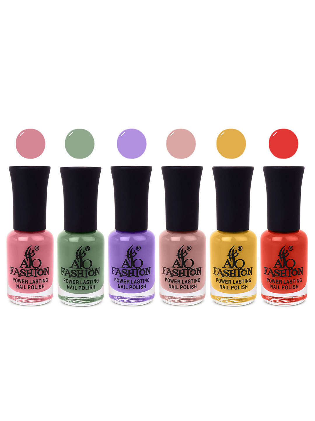 AQ FASHION Power Lasting Set Of 6 Glossy Nail Polish - 17ml - C233