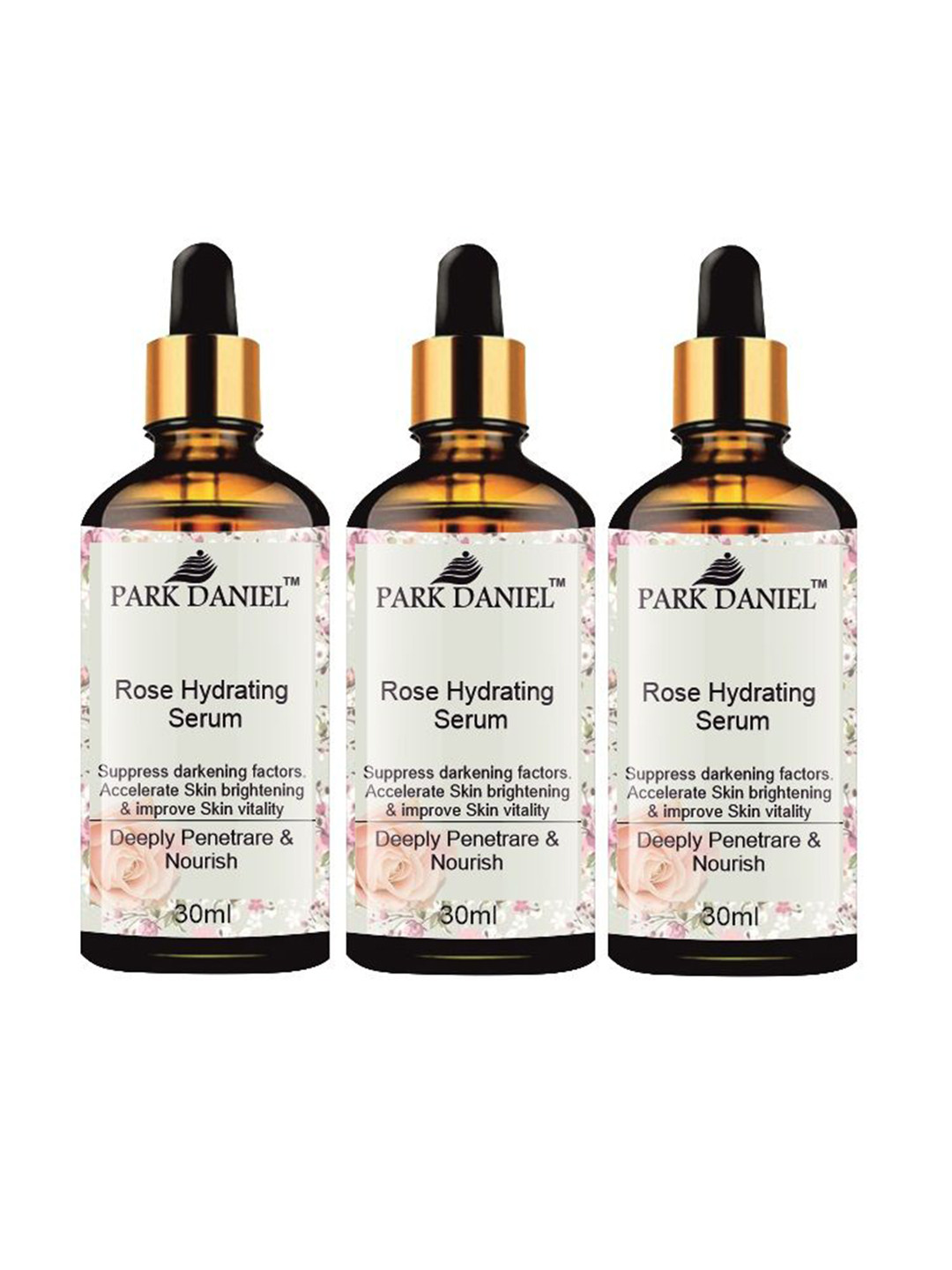 Park Daniel Set Of 3 Rose Hydrating Face Serum- 30ml Each