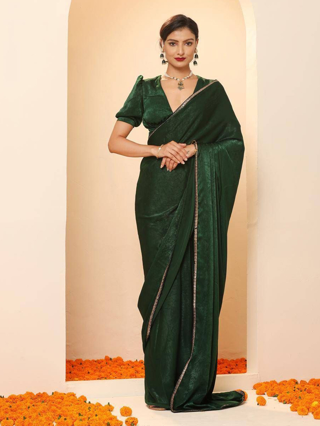 Swtantra Velvet Sequinned Saree