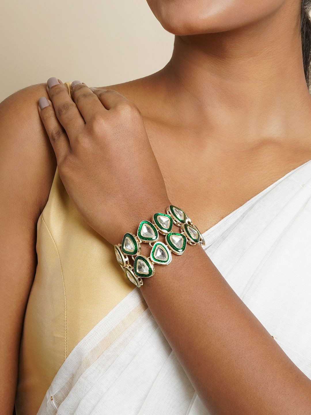 TEEJH Riva Gold-Plated Silver Wraparound Bracelet