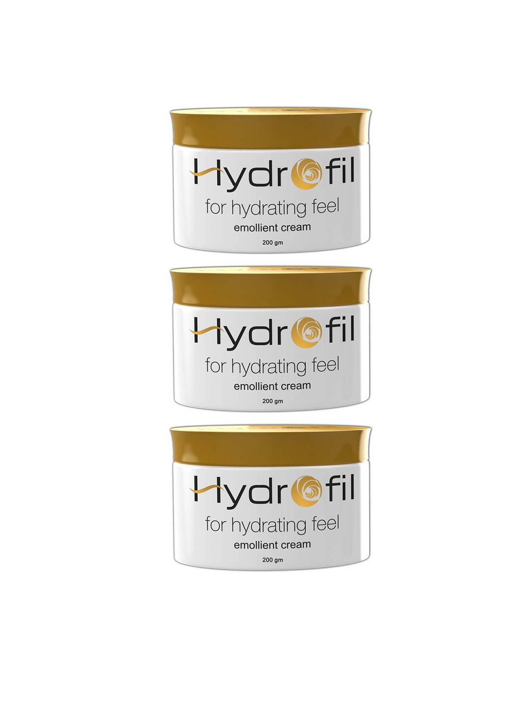 HYDROFIL Set Of 3 Moisturizing Emollient Cream For Hydrating Feel- 200g Each