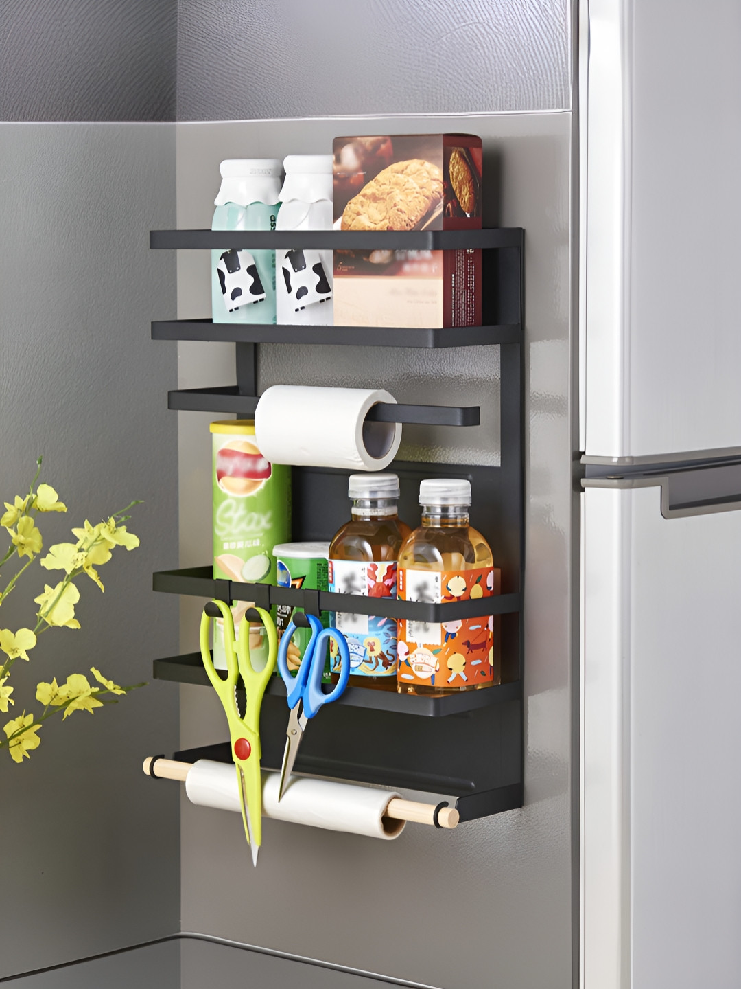 UMAI Black Magnetic Refrigerator Multi-Utility Organizer