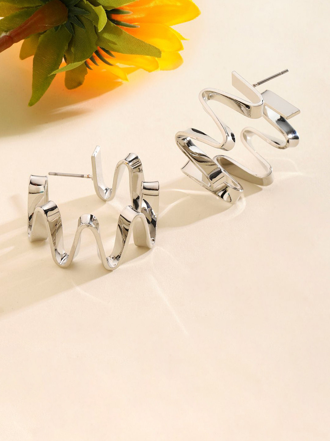 SALTY Playful Contemporary Half Hoop Earrings