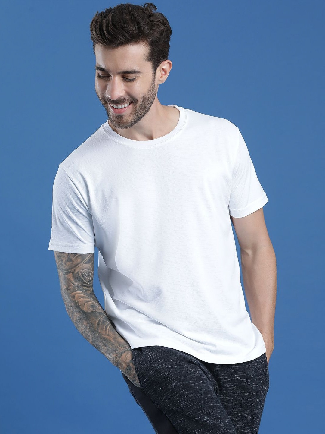 EPPE Men Round Neck Tee Casual Wear Half Sleeve Breathable Cotton T-shirt