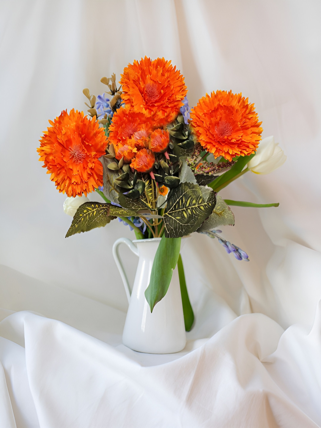ARTSY Orange & Green Gerbera Artificial Flower