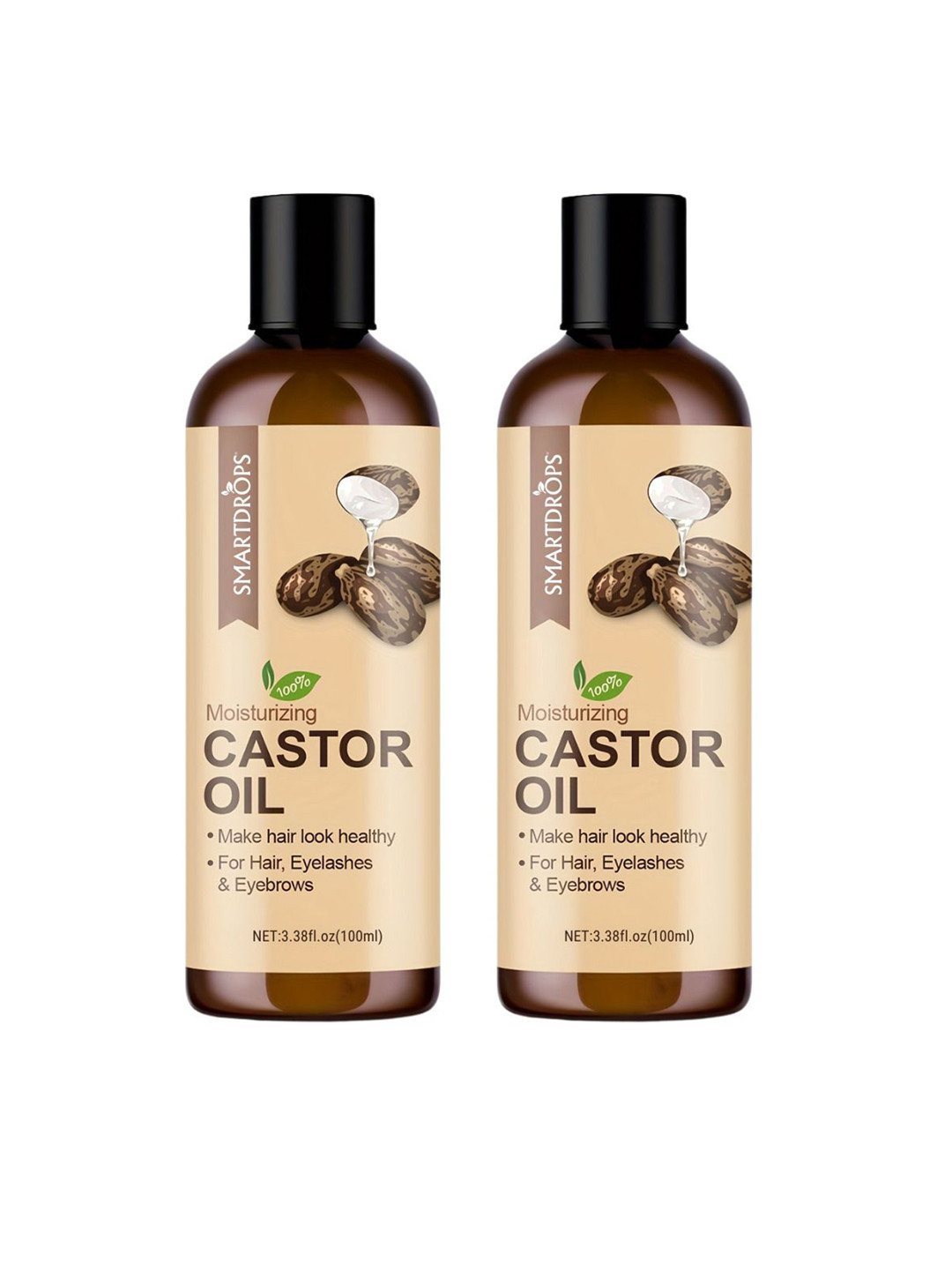 Smartdrops Set Of 2 Black Castor Oil For Skin & Hair - 100ml Each