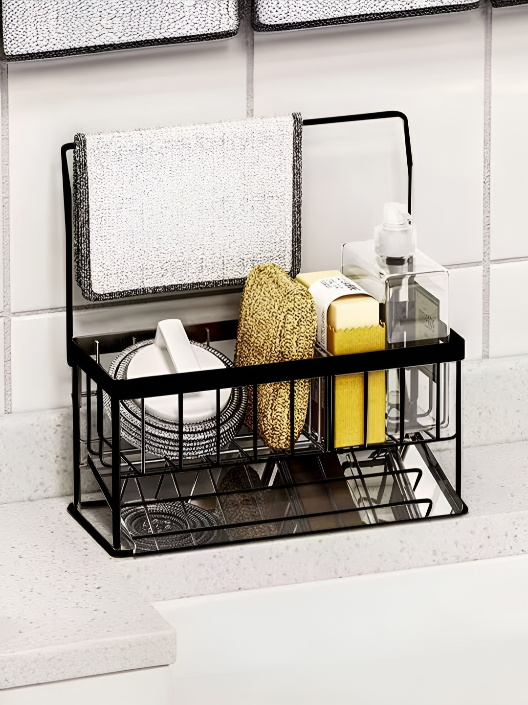 UMAI Black Stainless Steel Foldable Kitchen Multi-Utility Organiser