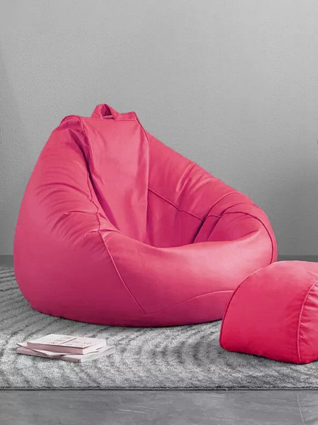 SHIRA 24 Pink 2 Pieces Bean Bag Cover & Footrest Cover