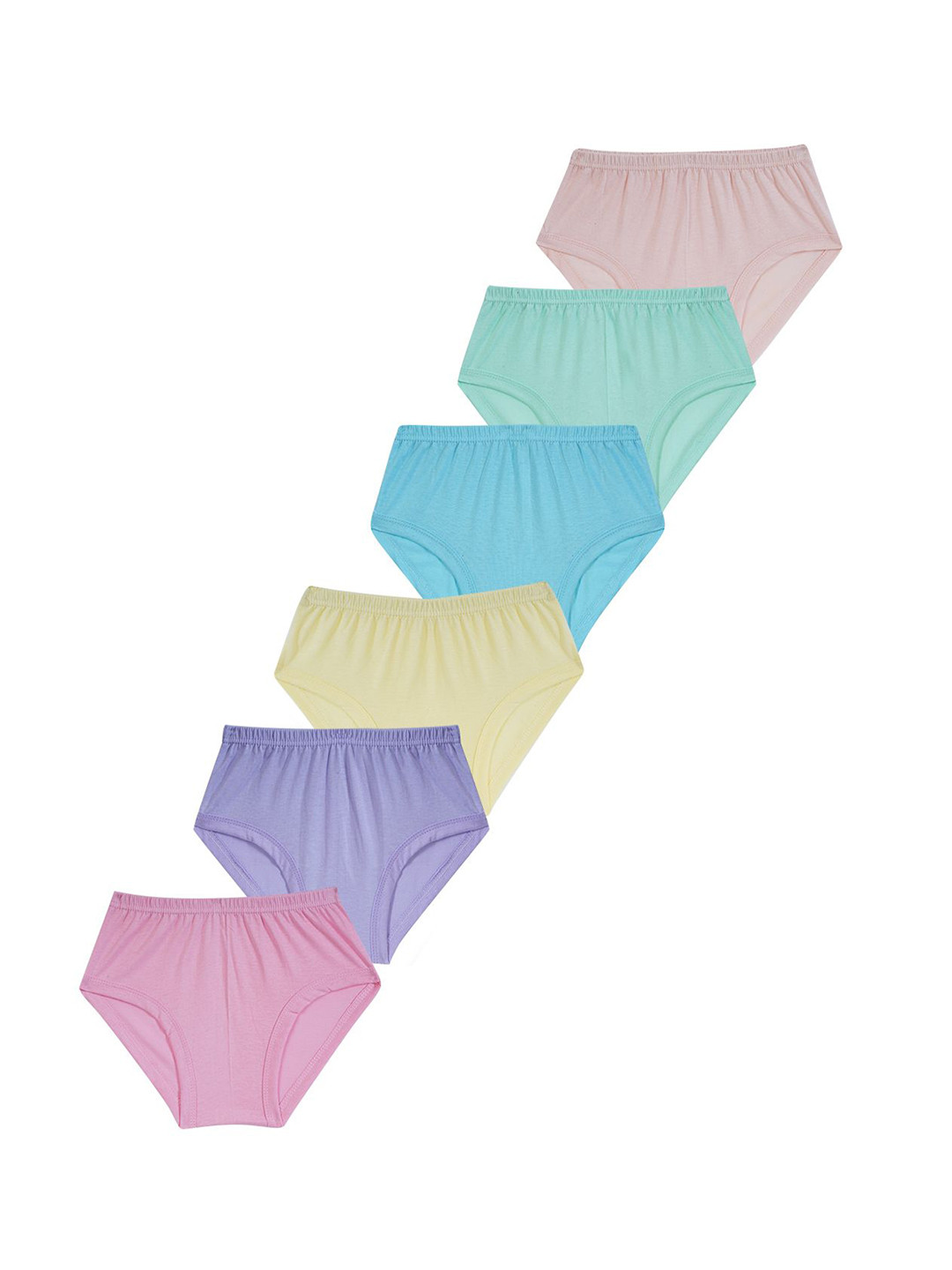 YELLOWDELIGHT Girls Pack Of 6 Cotton Mid-Rise Hipster Briefs YD 652 Rose rose kids girls