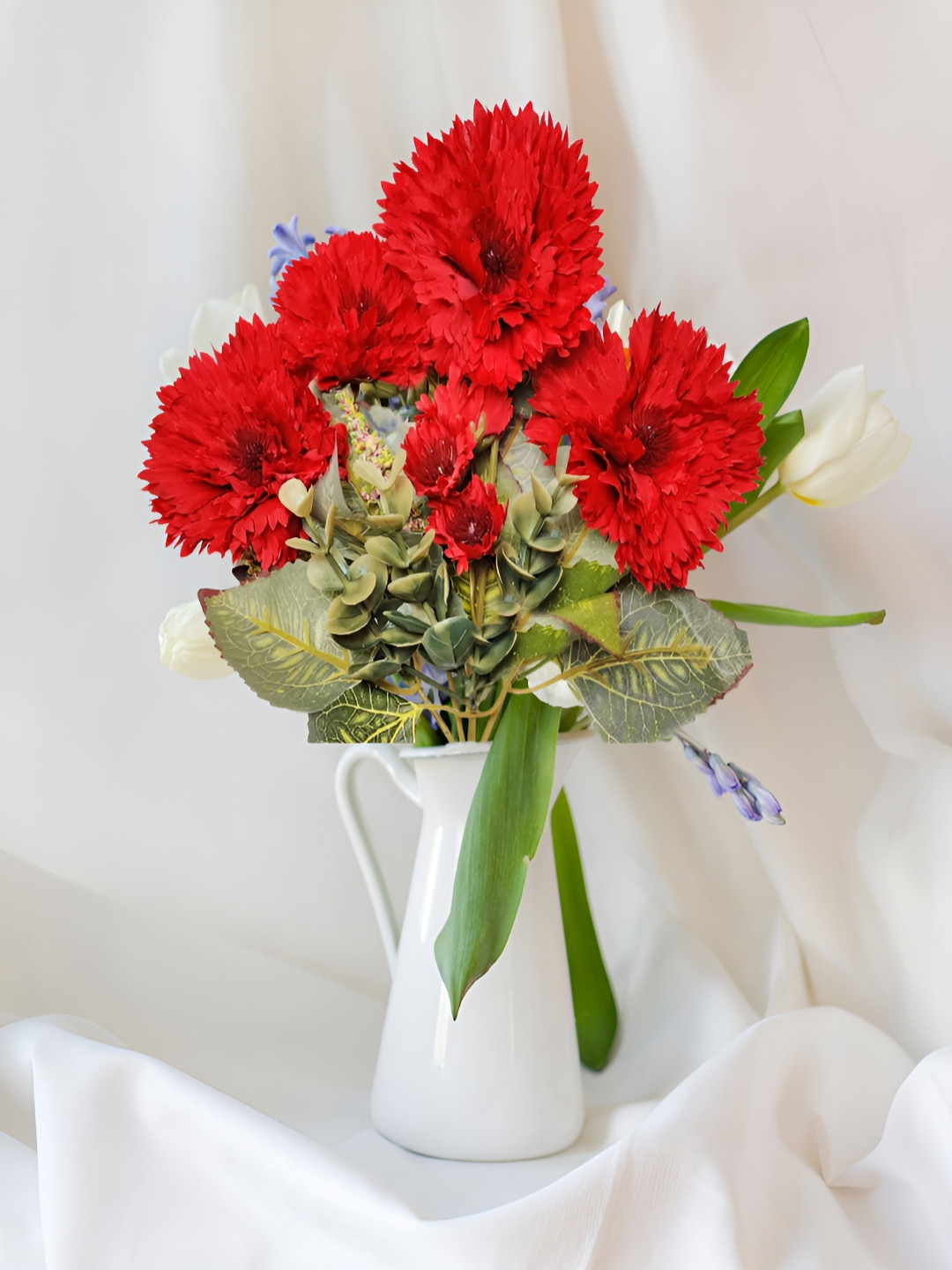 ARTSY Red & Green Gerbera Artificial Flower