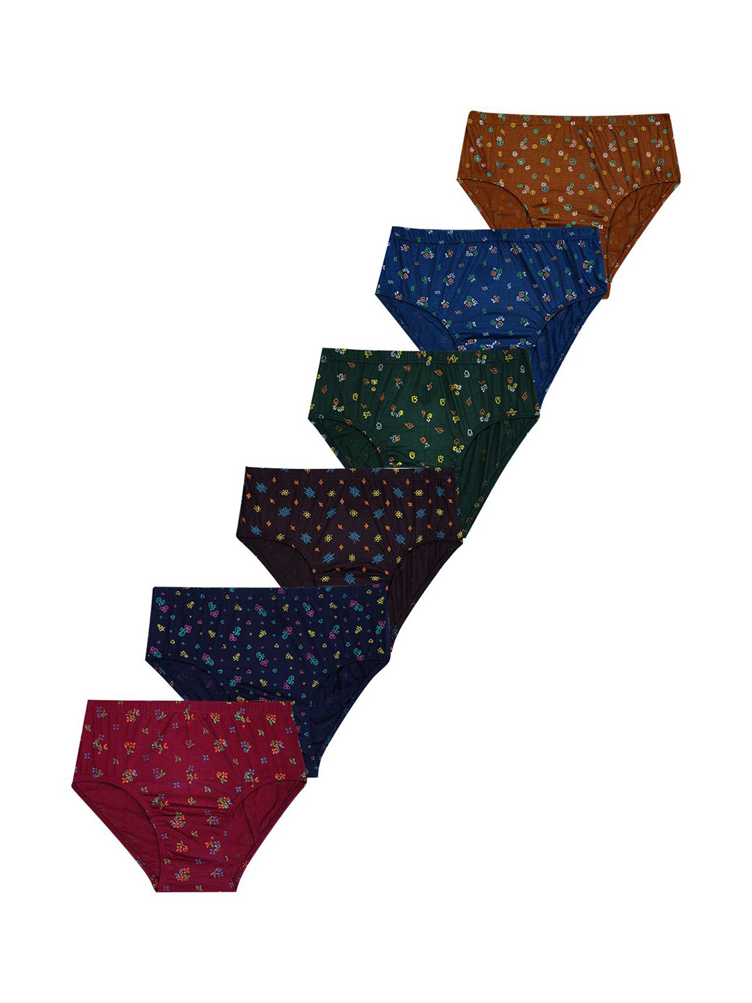 YELLOWDELIGHT Pack Of 6 Printed Hipster Briefs YD 641 Kiruthika (g) drk Pantes 9-10y-6p