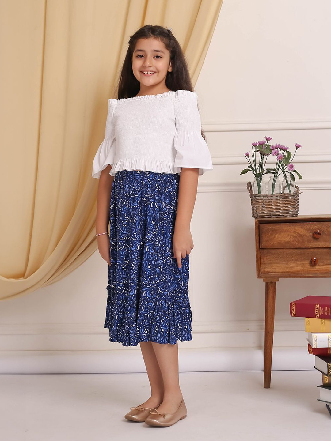 Budding Bees Girls Top with Skirt