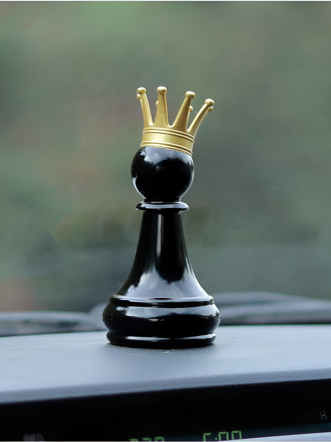 Artarium LLP Black & Gold Toned Pawn With Crown Statue Showpiece