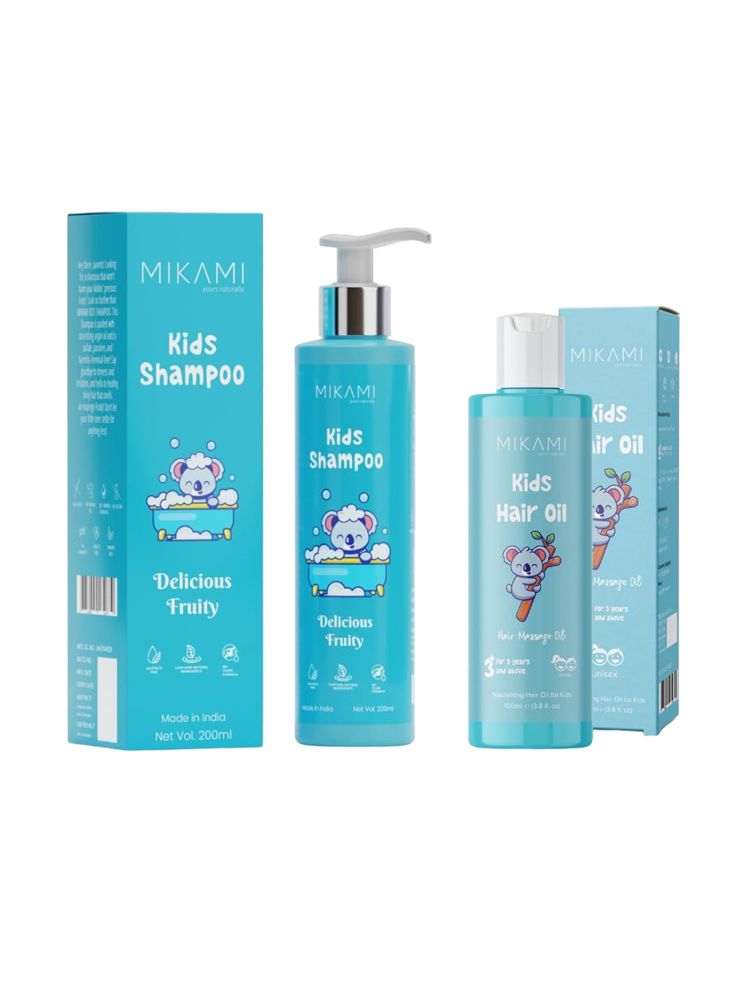 MIKAMI Kids Hair Oil & Shampoo Combo-100ml + 200ml