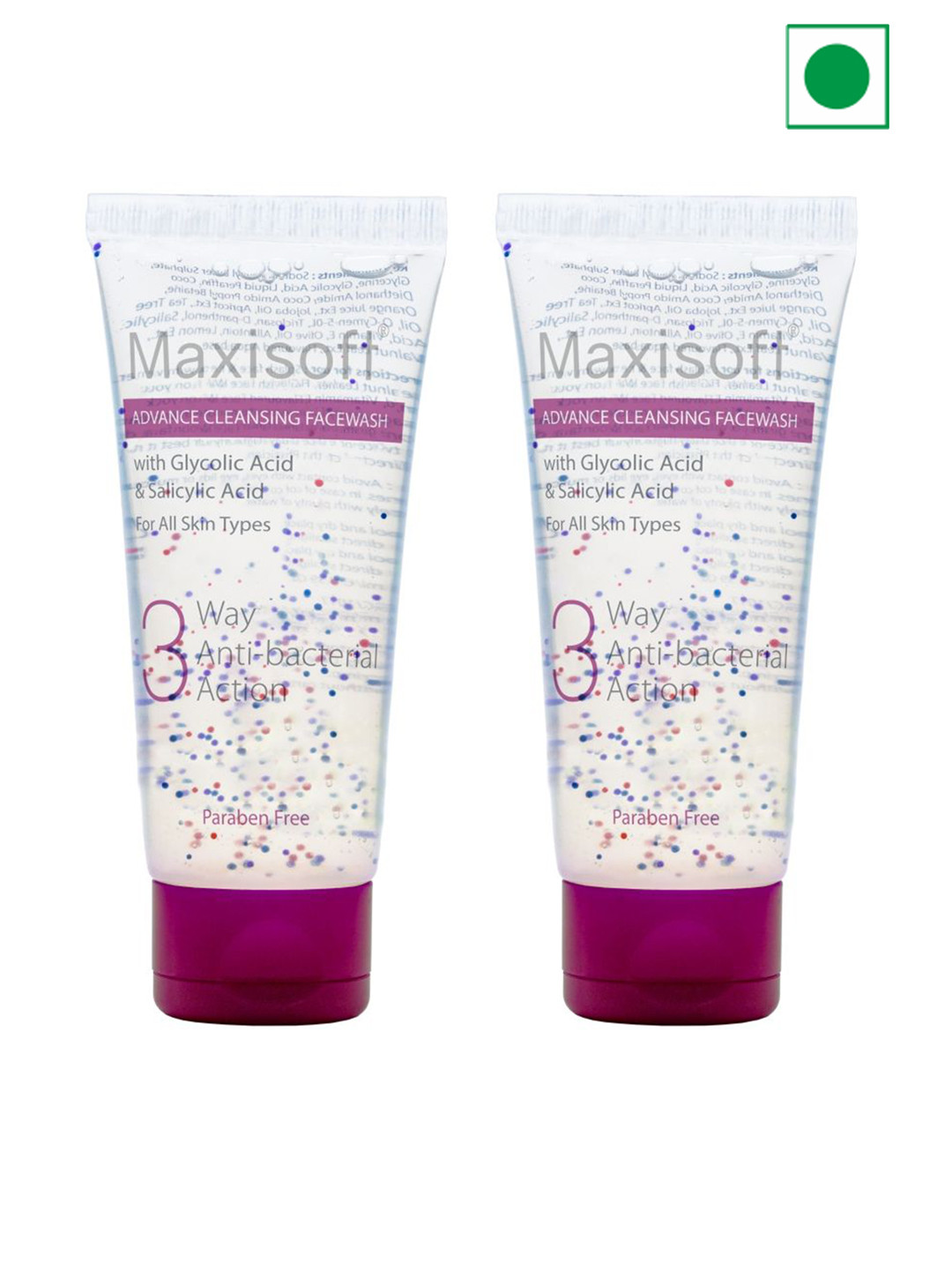 Maxisoft Set Of 2 3 Way Antibacterial Action Face Wash - 100ml Each