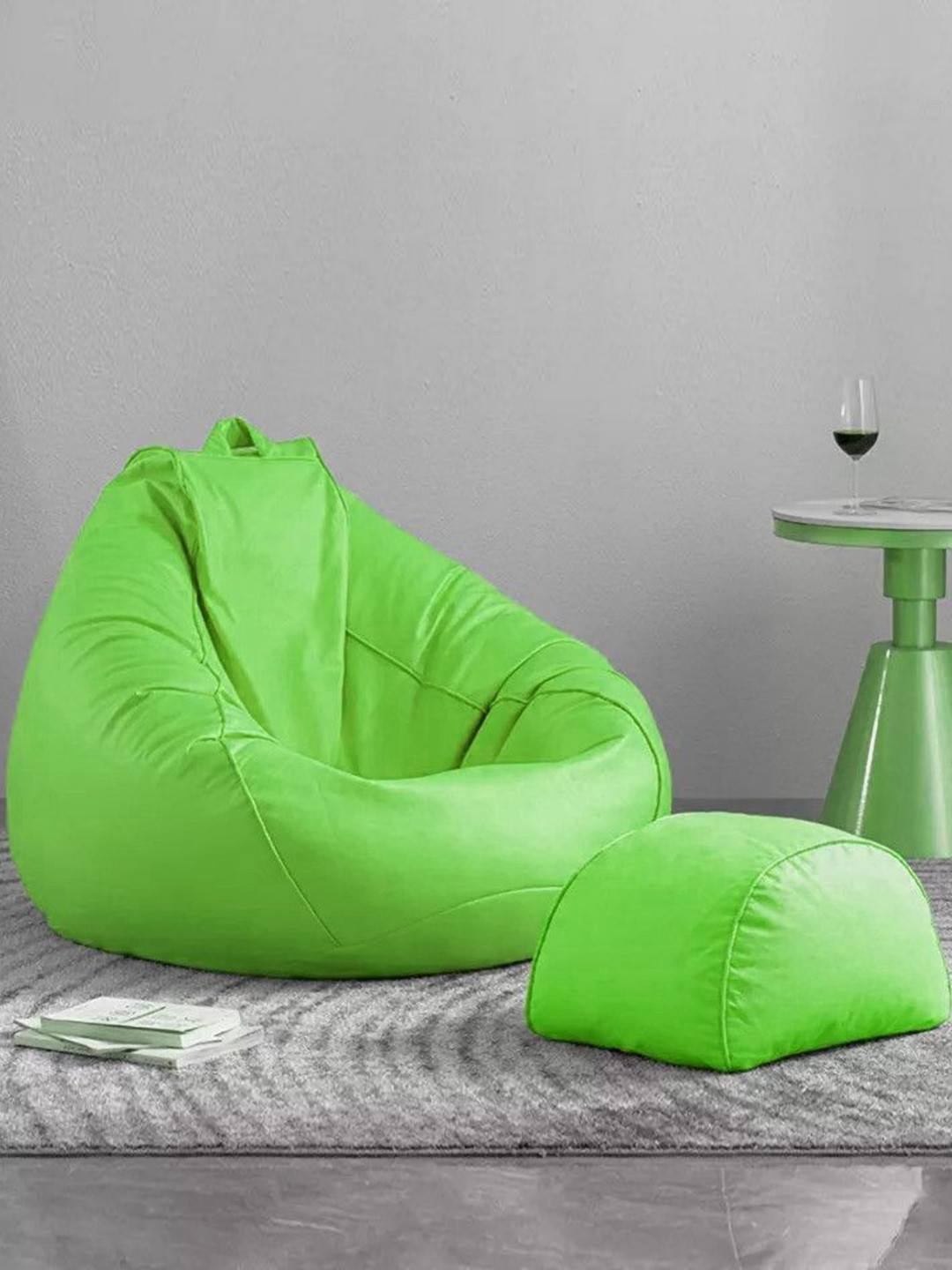 SHIRA 24 Green 2 Pieces Bean Bag & Footrest Covers
