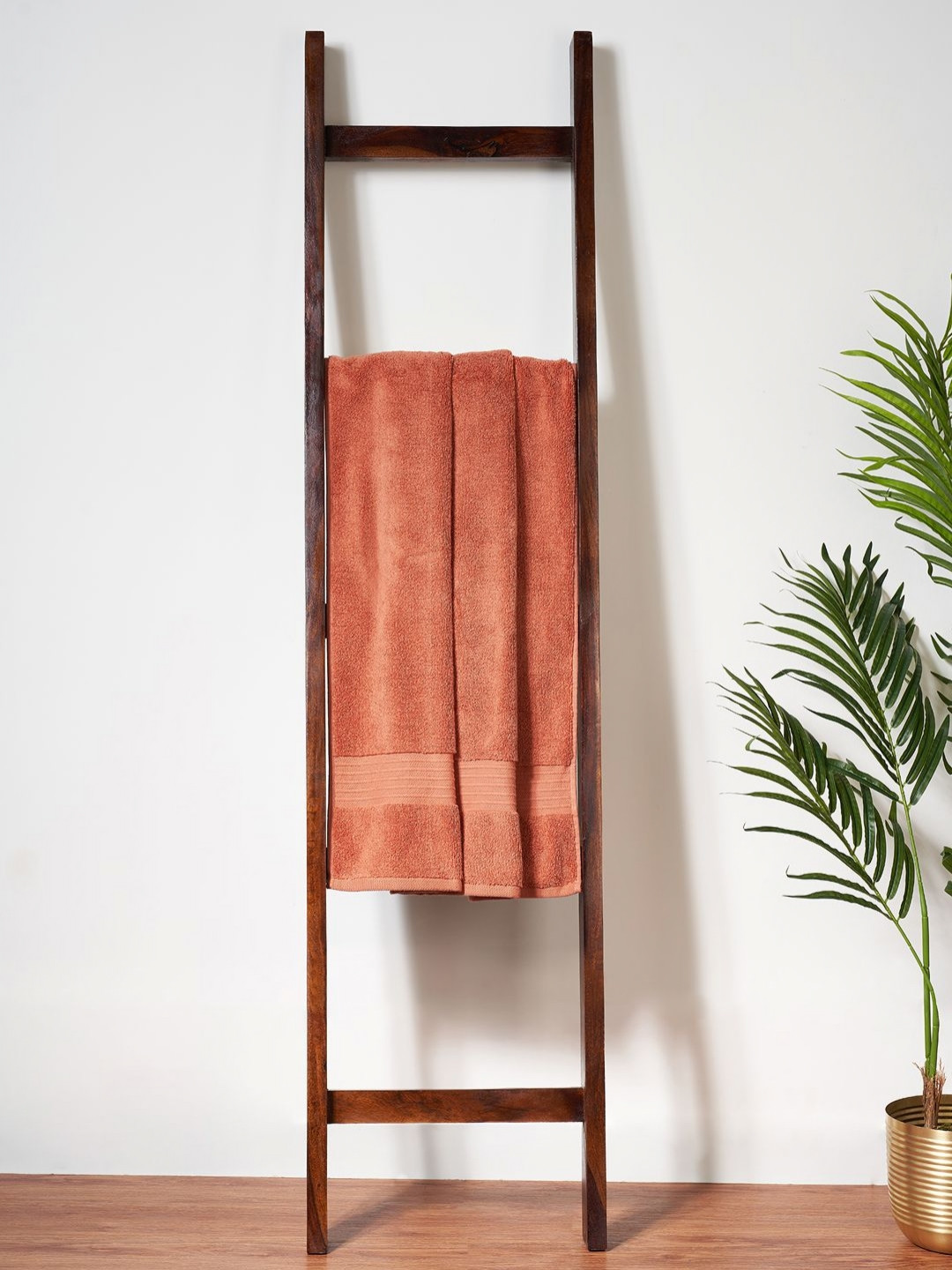 Living scapes by Pantaloons Rust Self Designed Cotton 550 GSM Bath Towel