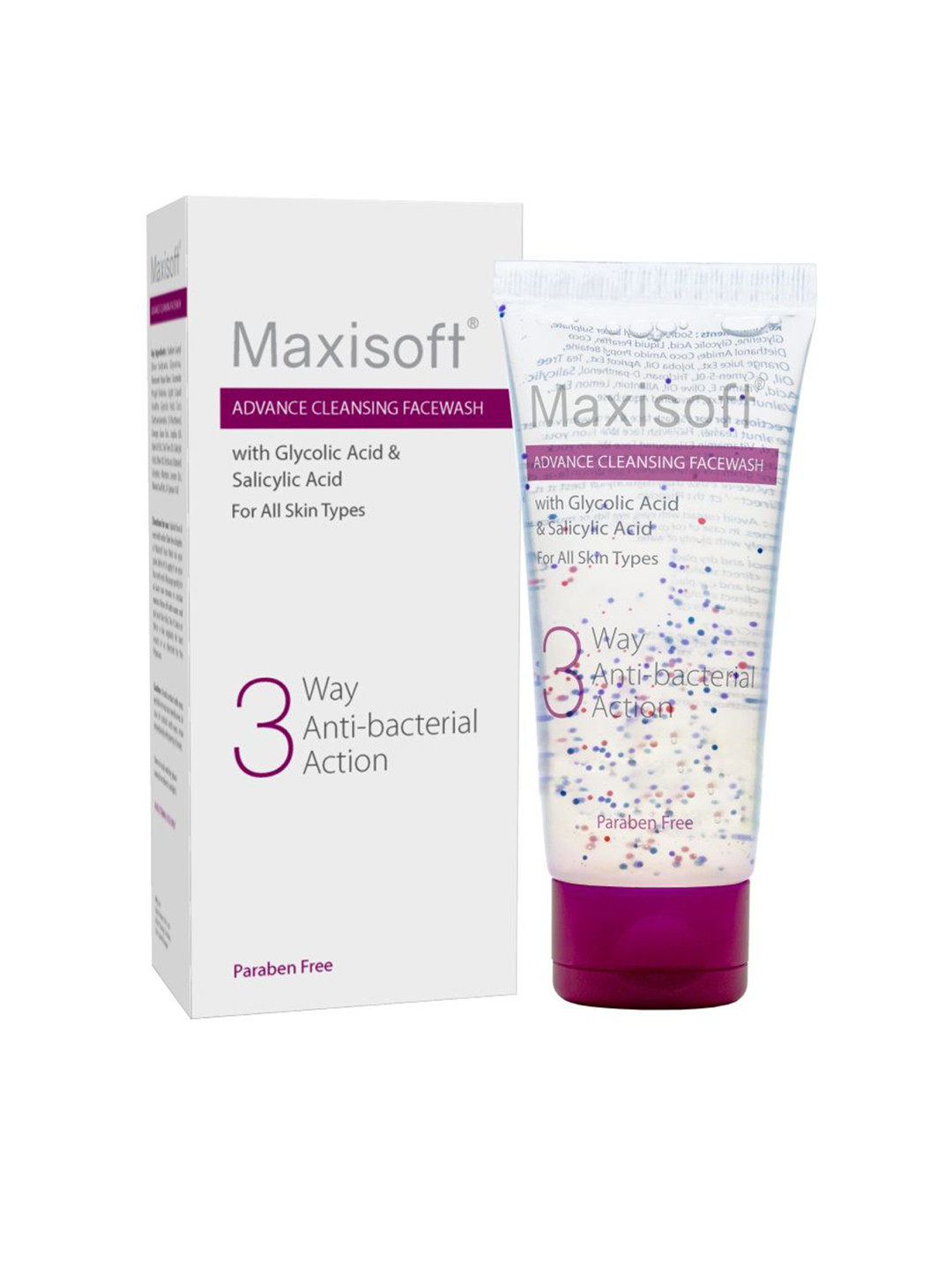 Maxisoft 3 Way Antibacterial Action Face Wash - 100ml